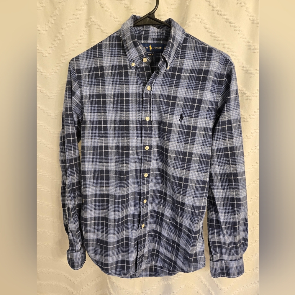 Polo by Ralph Lauren Men's Blue Plaid Shirt